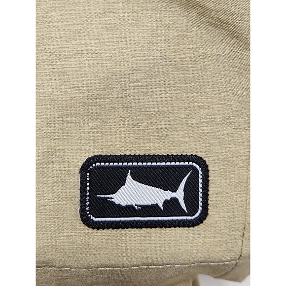 Pelagic Mako Hybrid Shorts Mens 36 Tan Fishing Performance Stretch Quick Dry 10" - Picture 6 of 7